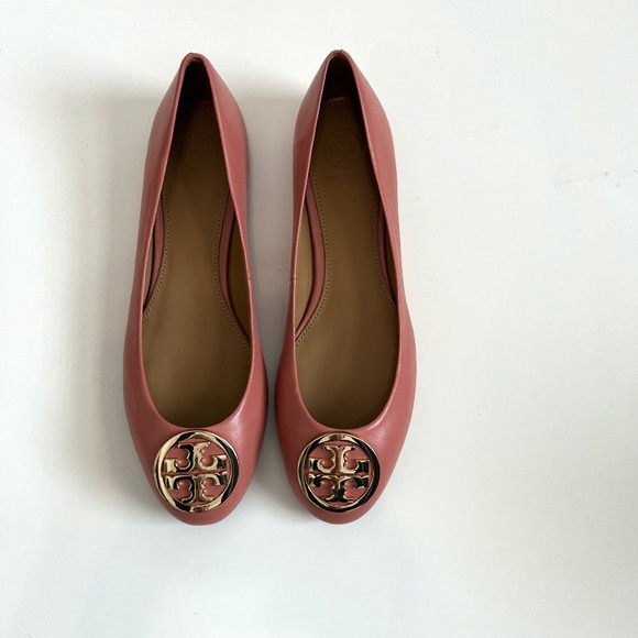 NIB Tory Burch Benton 2 Leather Ballet Flats - Size 7.5, Color: Tramonto/Gold - Picture 6 of 10